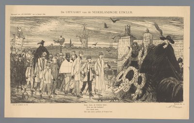 Begravelsen til den nederlandske etseklubben (tittel på objekt) av Marius Bauer