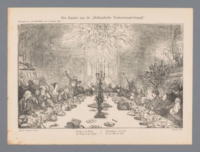 Banketten til Hollandsche Drawing Company (tittel på objekt) av Marius Bauer
