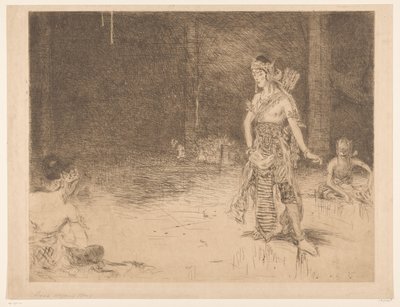 Wayang Wong (original tittel på objekt) Indisk hyllest i anledning sølvbryllupet til HM the Queen (original serietittel) av Marius Bauer