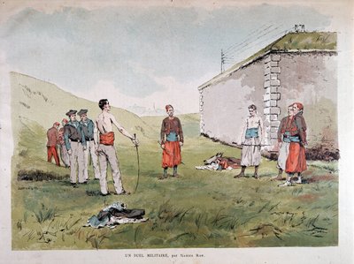 En militærduell - akvarell av Marius Roy, Musee Carnavalet av Marius Roy