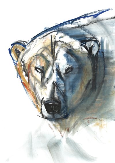 Arctic Icon, 2015, (conté og pastell på papir) av Mark Adlington