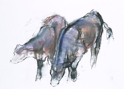 Calves, 2006 (kull und conte på papir) av Mark Adlington