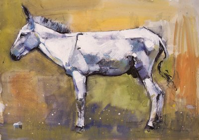 Donkey Stallion, Ronda, 1998 (blandet media på papir) av Mark Adlington
