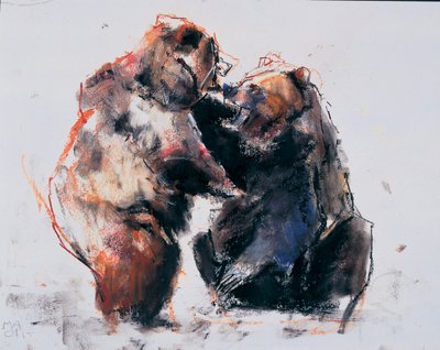 European Brown Bears, 2001 (kull und conte på papir) av Mark Adlington