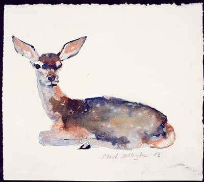 Fawn, 2003 (blekk og akvarell på papir) av Mark Adlington