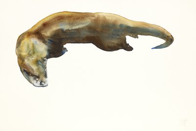 Gull, akvarell på papir (2014) av Mark Adlington