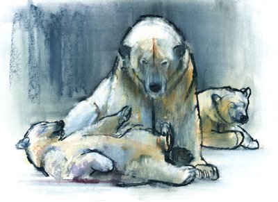 Guardian, 2016, (inneholder og pastell på papir) av Mark Adlington