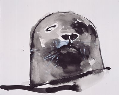Steinkobbe, West Cove (blekk og gouache på papir) av Mark Adlington