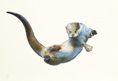 Hunter, 2014, (akvarell på papir) av Mark Adlington