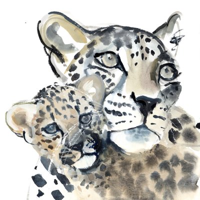 Maternal Bond, 2015, (akvarell på papir) av Mark Adlington