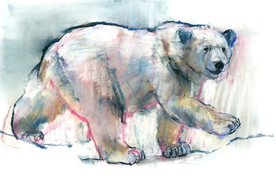 Rosa, 2016, (conté og pastell på papir) av Mark Adlington
