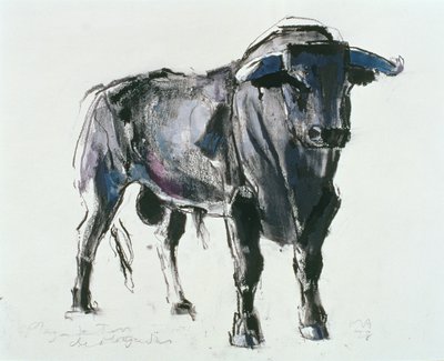 Plaza de Toros de Miajadas, 1998 (blandet media på papir) av Mark Adlington