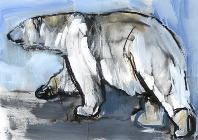 Polar, 2013, (blandet media og collage på papir) av Mark Adlington