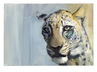 Predator (arabisk leopard), 2009 (olje på papir) av Mark Adlington