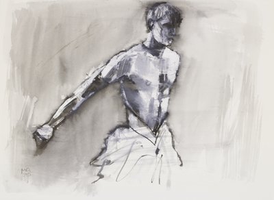 Swan Lake, 2001 (blandet media på papir) av Mark Adlington