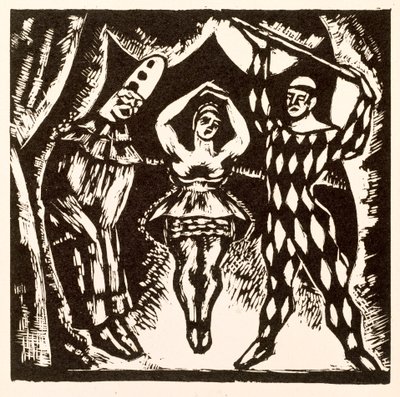 Harlequinade, tresnitt av Roger Fry av Mark Gertler