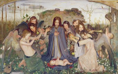 Madonna og barn med engler, ca. 1925 (panel) av Mark Lancelot Symons