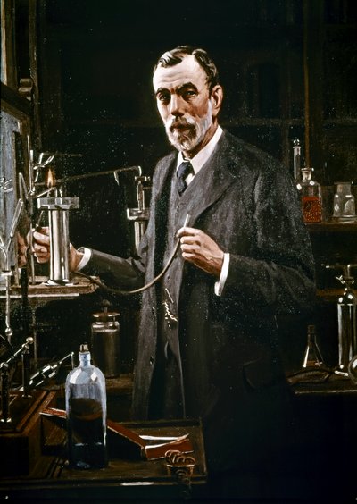 Sir William Ramsay i laboratoriet sitt av Mark Richard Milbanke