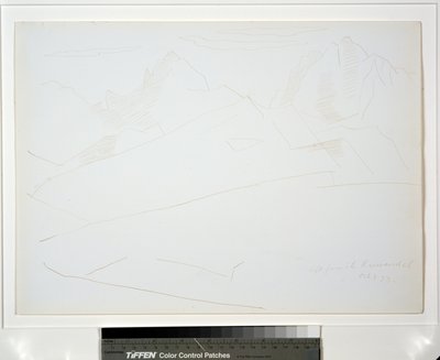Fjelllandskap med skyer av Marsden Hartley