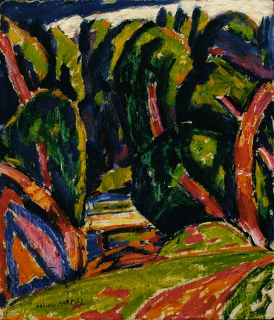 Rødt tre, 1910. av Marsden Hartley