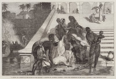 A Scene at a Ghaut on the Banks of the Ganges, fra utstillingen til Royal Academy av Marshall Claxton