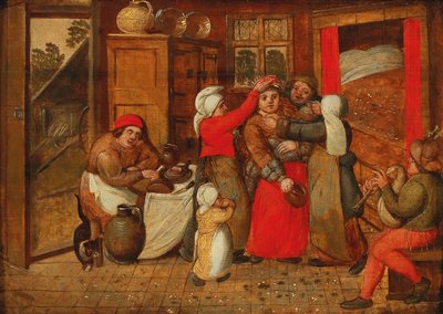 Forbereder til brudesengen, 1570-tallet. av Marten van Cleve the Elder