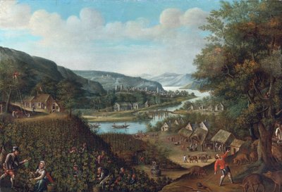 Autumn par Valckenborch, Marten van (1535-1612). Olje på lerret, størrelse: 88,3x129,5, , Privat samling av Marten van Valckenborch