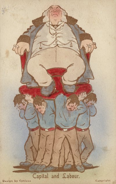 Kapital og arbeid (farge litho) av Martin  Anderson