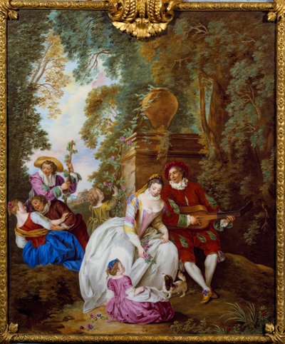 Pastoralt ritual. Sentral ventil i kommoden laget av Carlin Martin til grevinnen av Barry (Jeanne Becu, grevinne (eller madame) av Barry av Martin Carlin