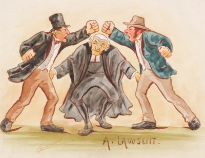 En rettssak (akvarell) av Martin  Anderson