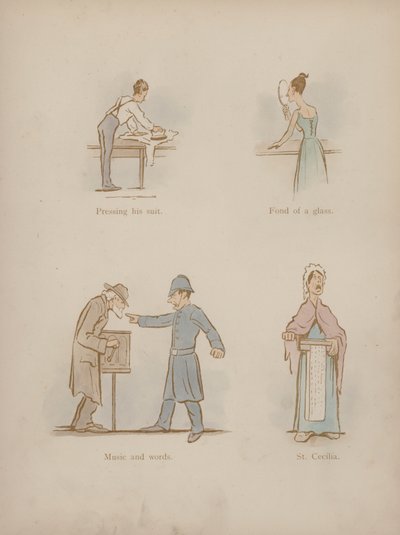 Side fra Humors of Cynicus (farget gravering) av Martin  Anderson