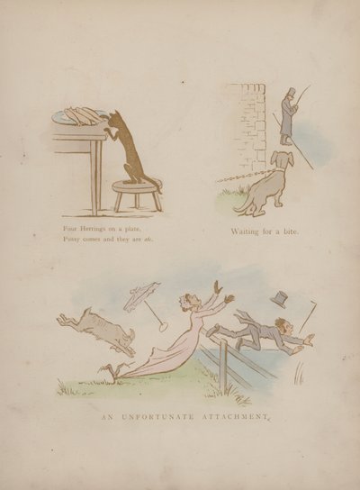 Side fra Humors of Cynicus (farget gravering) av Martin  Anderson