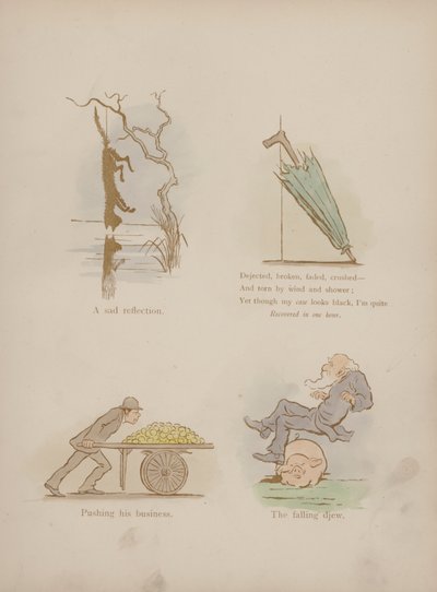 Side fra Humors of Cynicus (farget gravering) av Martin  Anderson