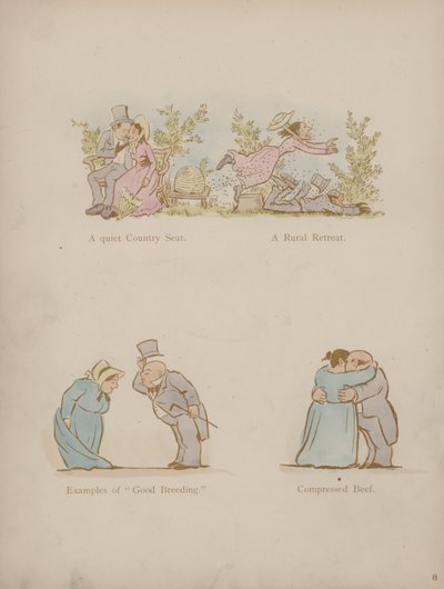 Side fra Humors of Cynicus (farget gravering) av Martin  Anderson