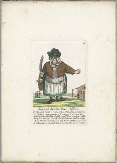 Dwergen Gertraud Knörtzlin, ca. 1710 Gertraud Knörtzlin, Baijerische Diern (tittel på objekt) Il Callotto resurcitato eller nyinnredet lite skap (serietittel) av Martin Engelbrecht (attributed to)