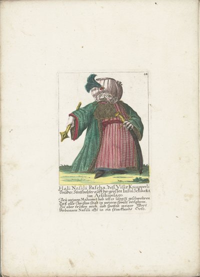 De dwerg Hali Nasili Pasha, rundt 1710 Hali Nasili Pascha, hans bror Visir Knupperli, guvernør på den store øya Schmeks i Arskipelago (tittel på objekt) Il Callotto resurcitato eller nyinnredet lite skap (serietittel) av Martin Engelbrecht (attributed to)