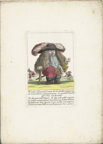 Dvergen Nicolas Charon som general for kavaleriet, ca. 1710 Nicolas Charon, Viconte de Corbeillac, general for kavaleri, guvernør og Grand Intendt. de l