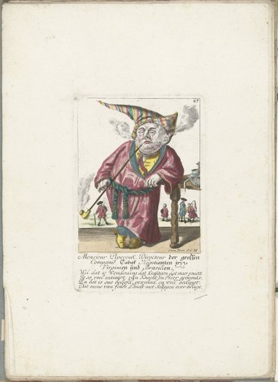 De dwerg Piperouk som direktør for et tobakksforretningsselskap, rundt 1710 Monsieur Piperouk, direktør for det store selskapet Tabak Negotianten i Virginia og Brasil (tittel på objekt) Il Callotto resurcitato eller nyinnredet lite skap (serietittel av Martin Engelbrecht (attributed to)