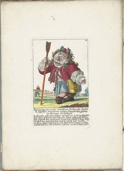 De dwerg Ploriander som gjeter, ca. 1710 Ploriander, gjeteren forelsket i gjeterinnen Ruffanella, brister i gråt av sin egen rørende sang (tittel på objekt) Il Callotto resurcitato eller nyinnredet lite skap (serie av Martin Engelbrecht (attributed to)