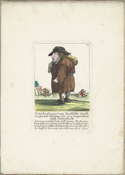 Dwerg Veith Knollinger av Pinklfeldt, ca. 1710 Veith Knollinger von Pinklfeldt, Baghtrager og forgjenger for det nyetablerte Flegl Brotherhood (tittel på objekt) Il Callotto resurcitato eller nyinnredet lite skap (serietittel) av Martin Engelbrecht (attributed to)