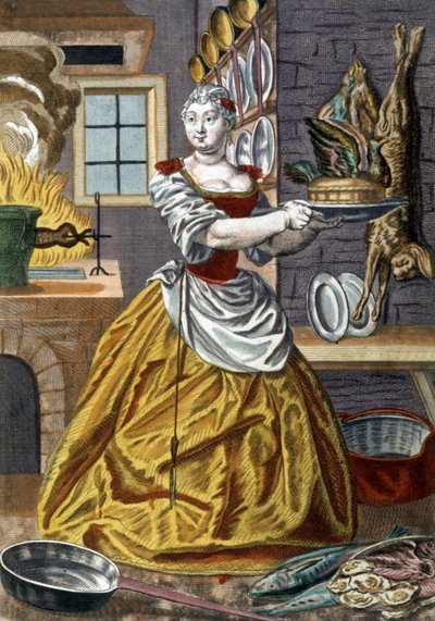 En komfyr, ca. 1750 (gravering) av Martin Engelbrecht