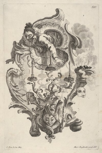 Sconce Representing Winter, fra Sconce Representing the 4 Years Sides, ca. 1730-56. av Martin Engelbrecht