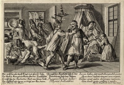 Pandurene på besøk til jødene, ca 1756 av Martin Engelbrecht