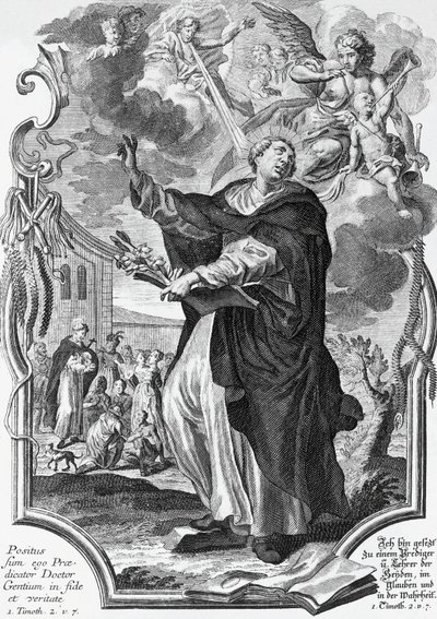 Vincent Ferrer (1350-1419), spansk dominikaner, gravering av Martin Engelbrecht (1684-1756) av Martin Engelbrecht
