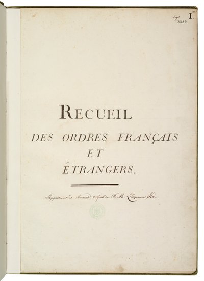 Samling av franske og utenlandske ordrer av Martin Guillaume Biennais