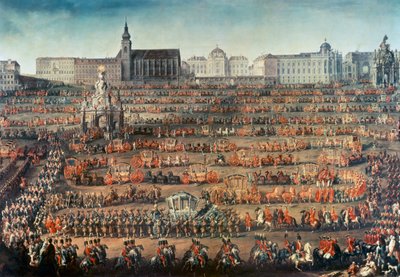 Isabella av Parmas seremonielle inngang til Wien for å bli bruden til keiser Joseph II (senere Joseph II) av Martin II Mytens or Meytens