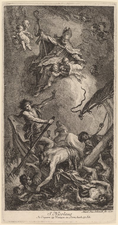 Saint Nicholas redder sjømenn av Martin Johann Schmidt