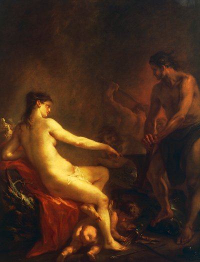 Venus og Amor i Vulcan's Forge av Martin Johann Schmidt