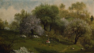 Jente på en åsside, Apple Blossoms av Martin Johnson Heade