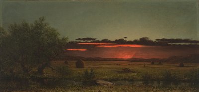Enger i New Jersey ved solnedgang av Martin Johnson Heade